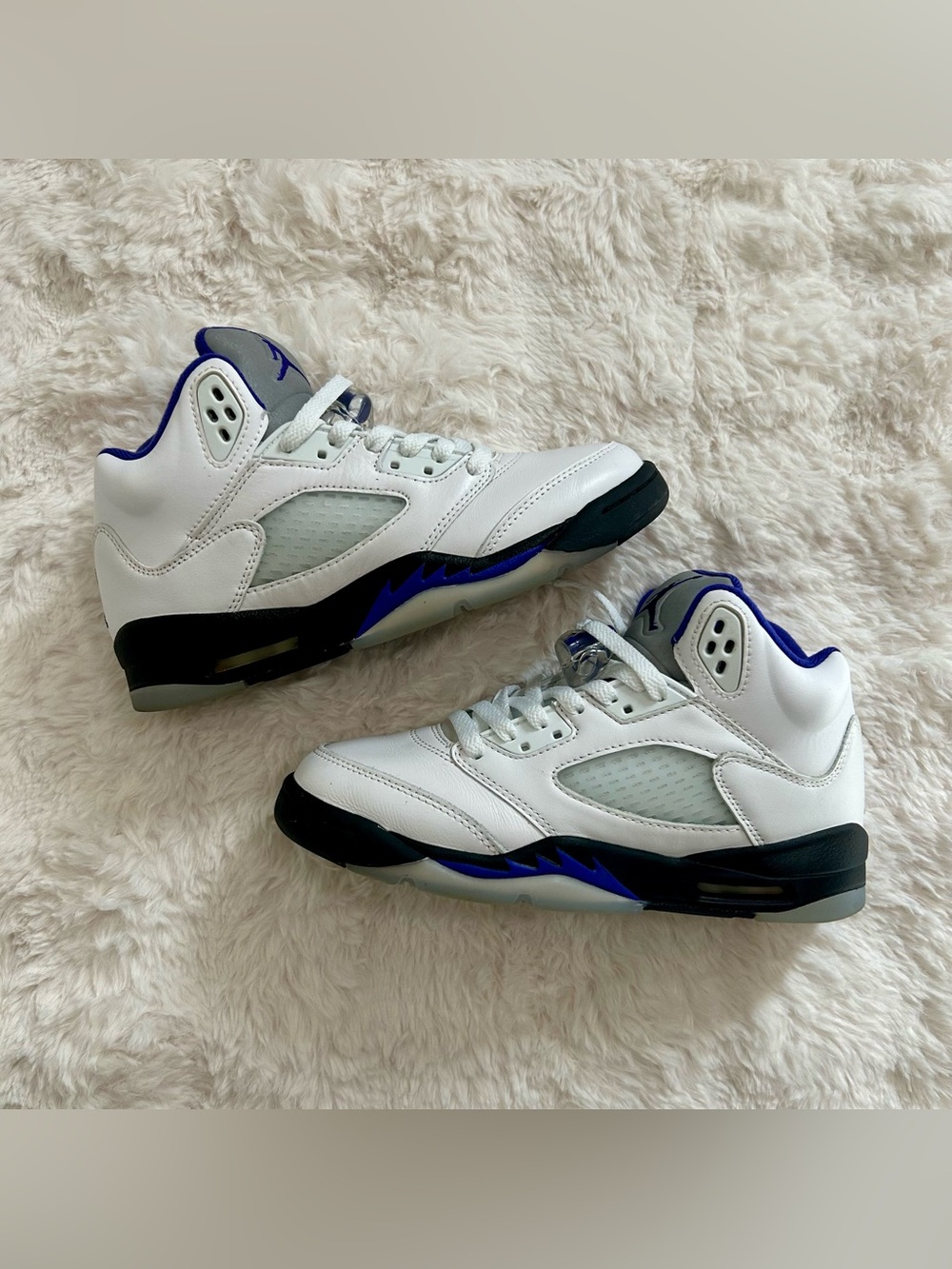 Air Jordan 5 Retro Dark Concord White/Black Concord Sneakers Size 5.5 (GS)